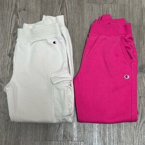 Champion Kids' Hot Pink and Cream Sweatpants